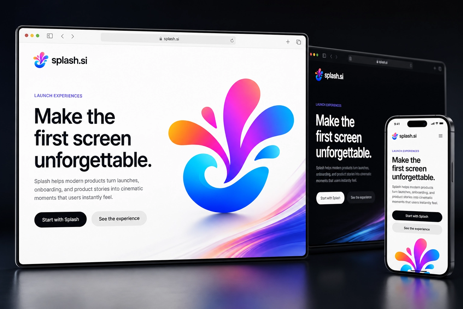 splash.si website concept preview