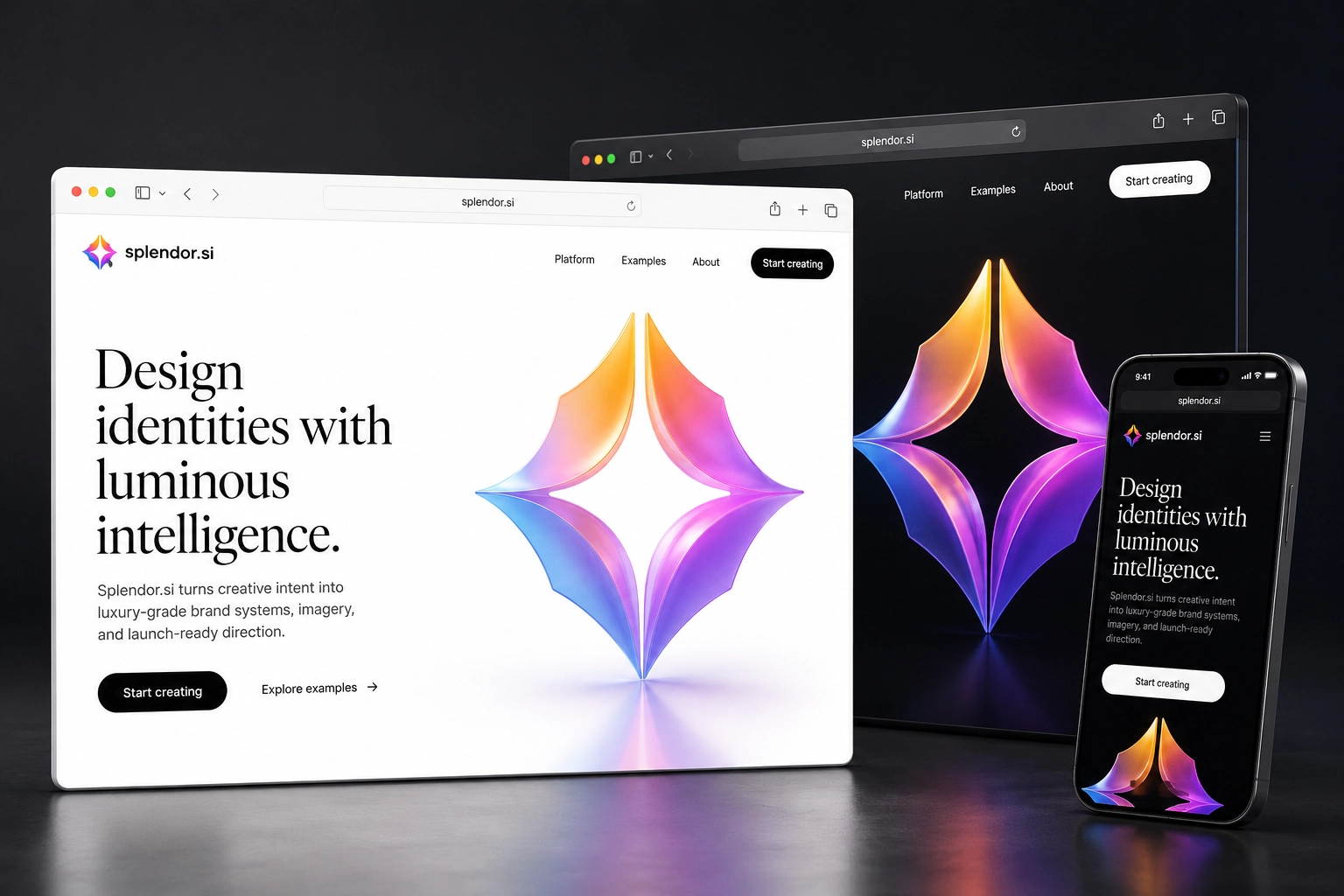 splendor.si website concept preview