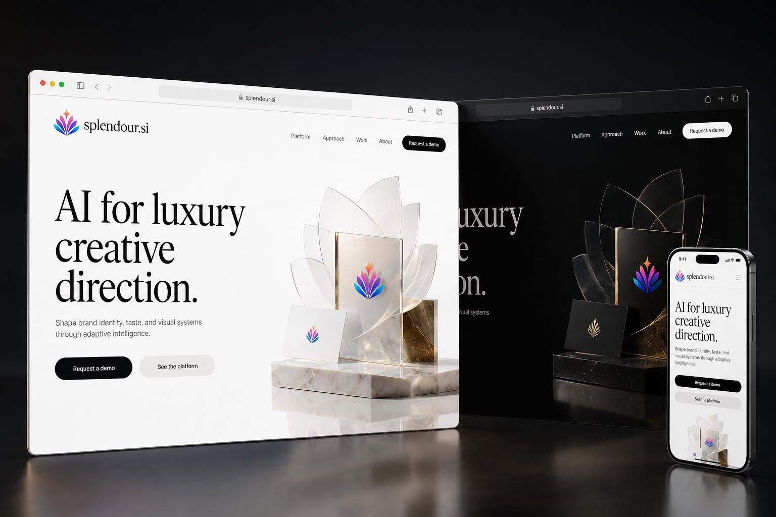 splendour.si website concept preview enlarged