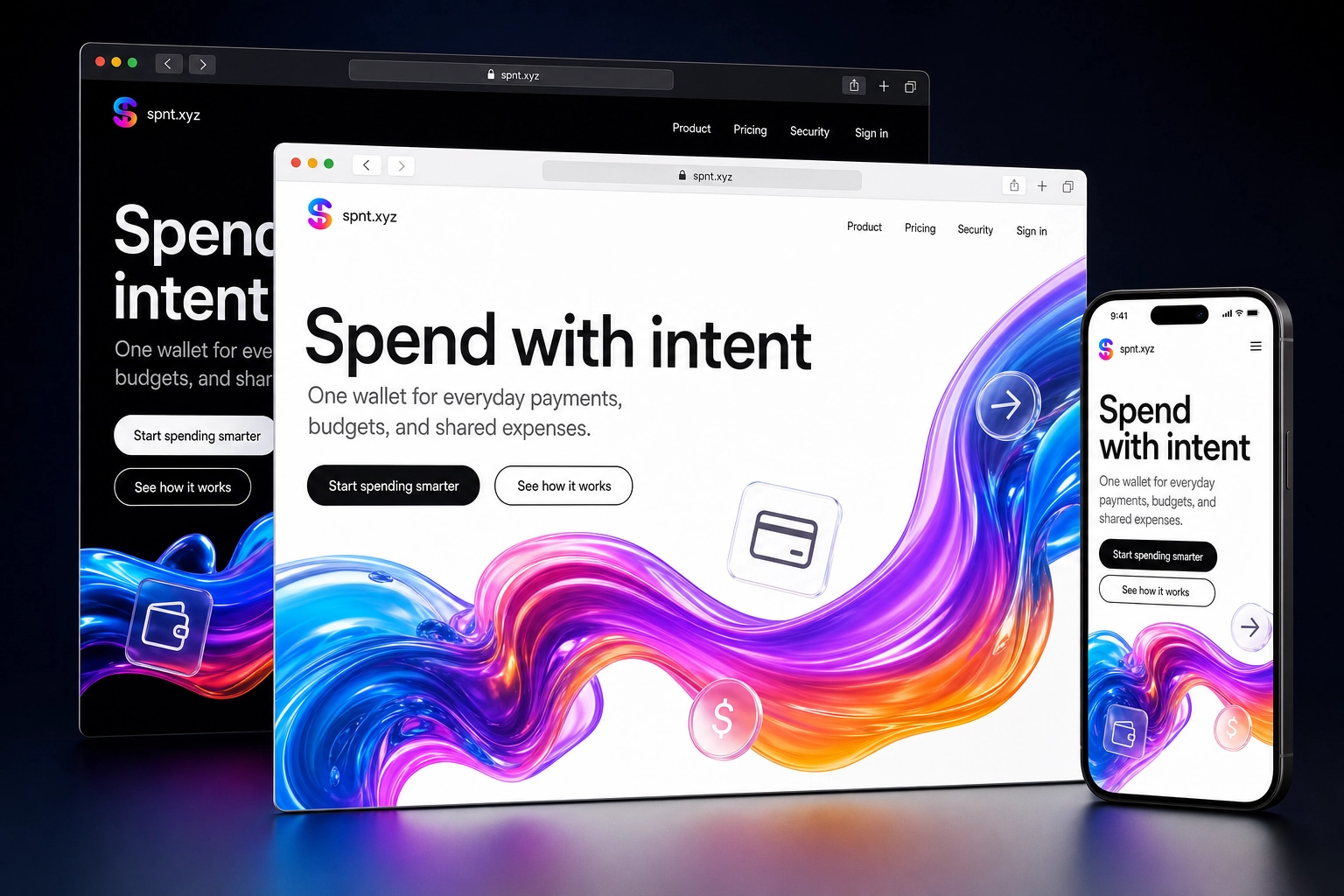 spnt.xyz website concept preview
