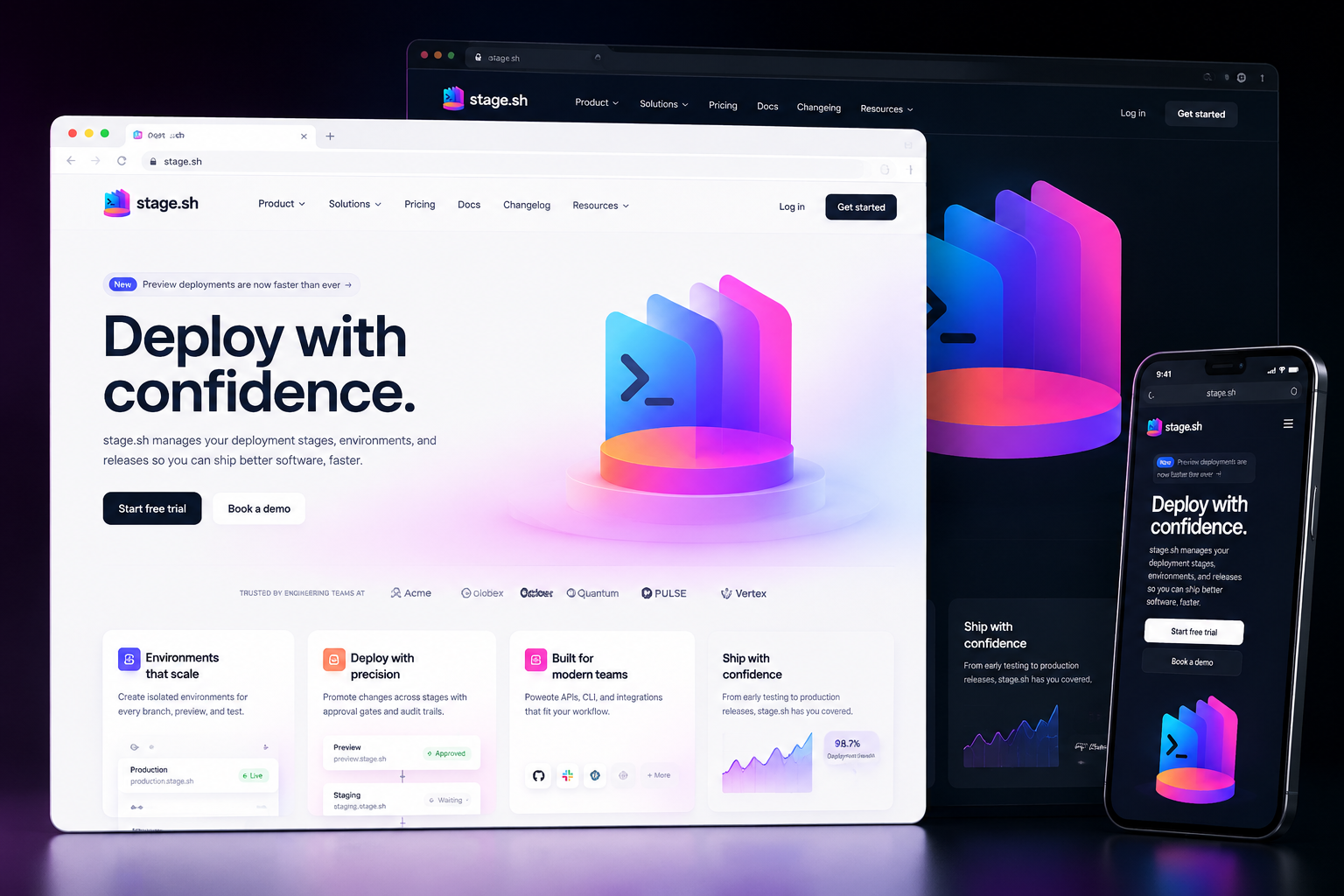 stage.sh website concept preview