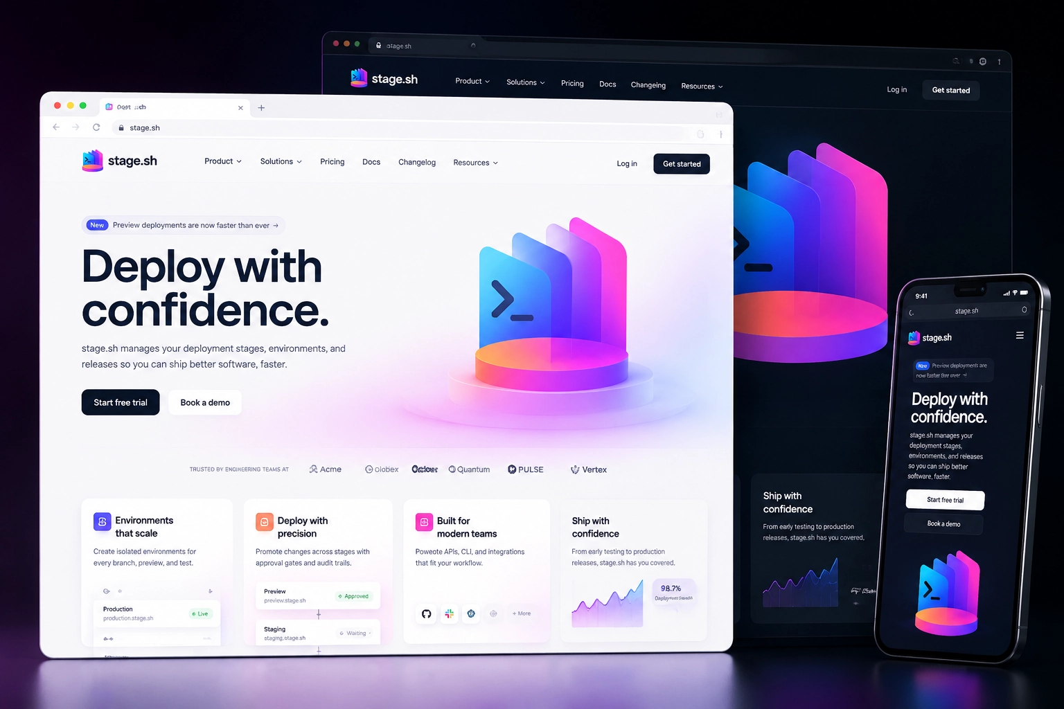 stage.sh website concept preview