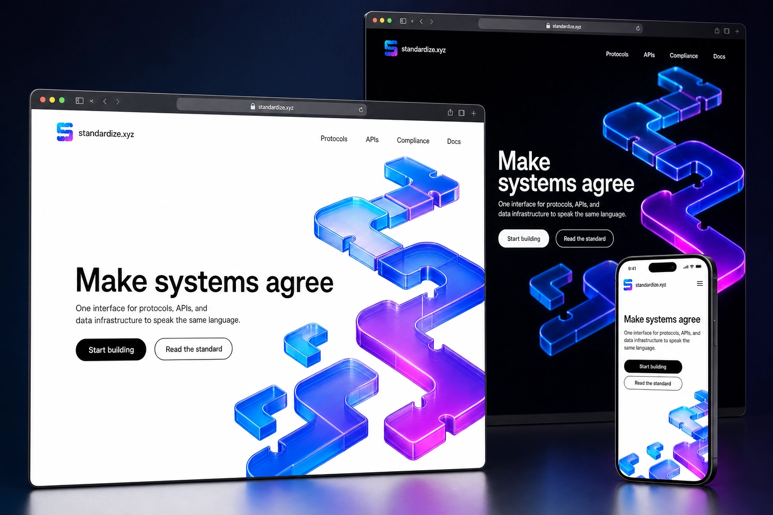 standardize.xyz website concept preview