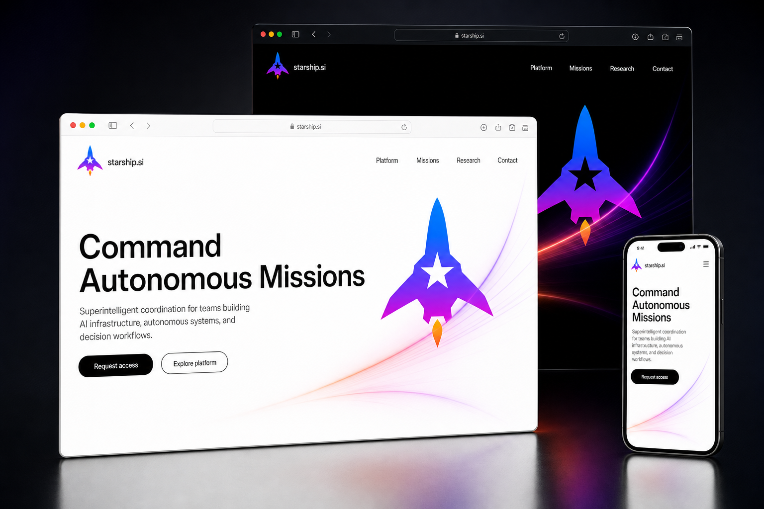 starship.si website concept preview enlarged