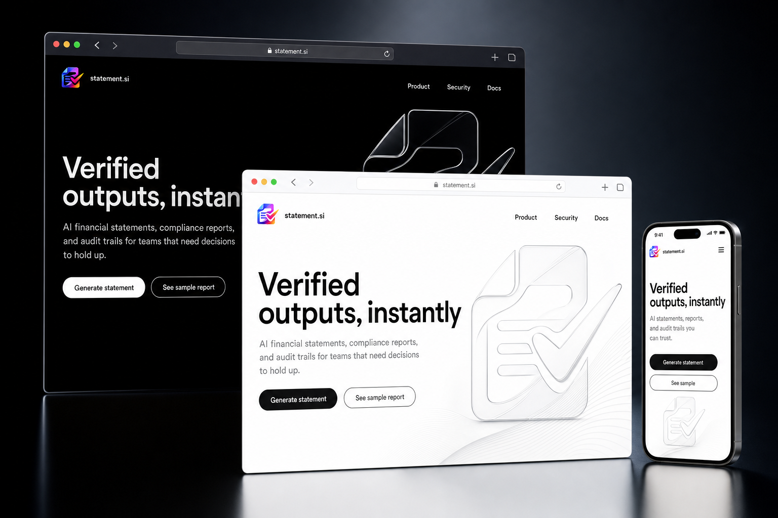 statement.si website concept preview