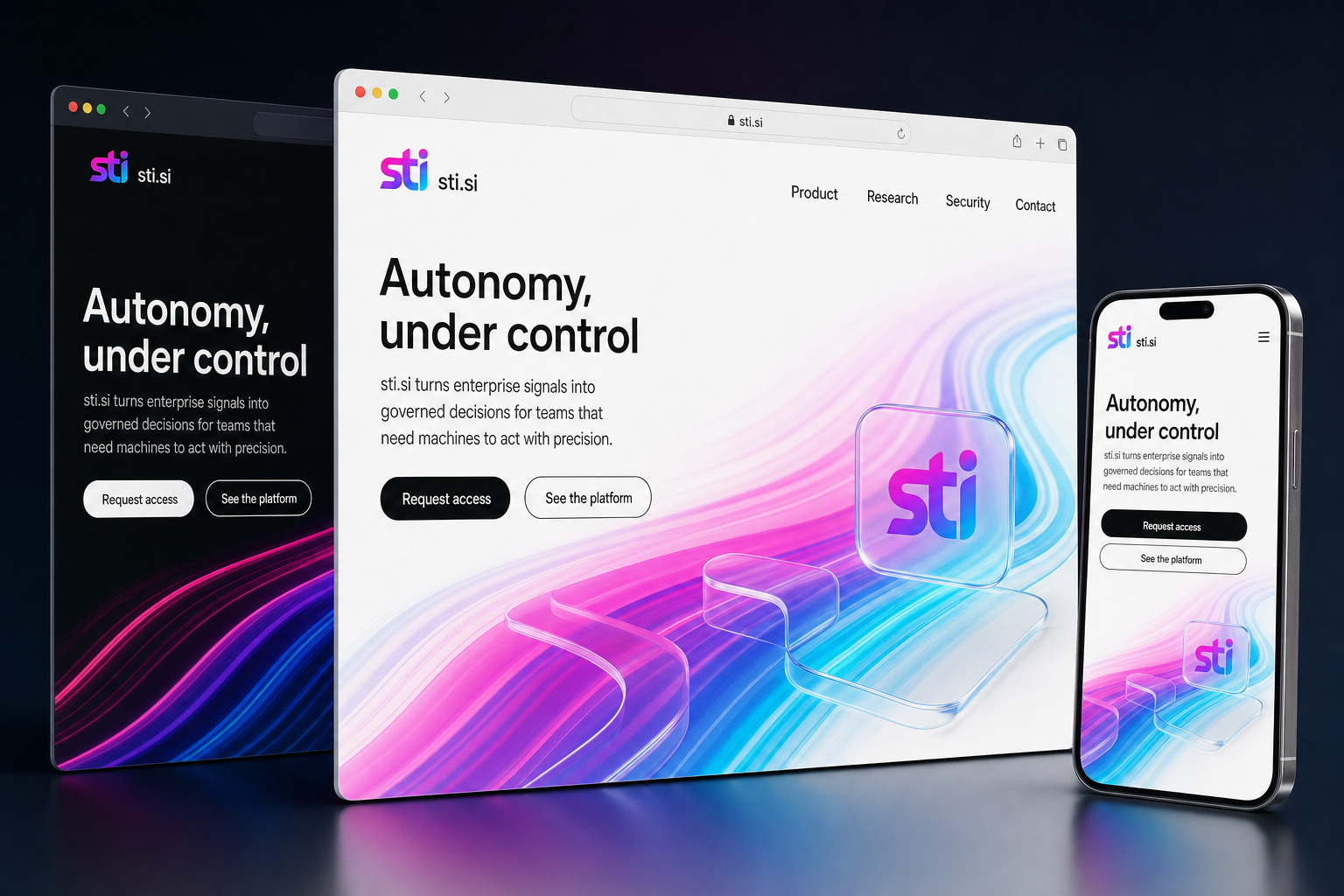 sti.si website concept preview enlarged