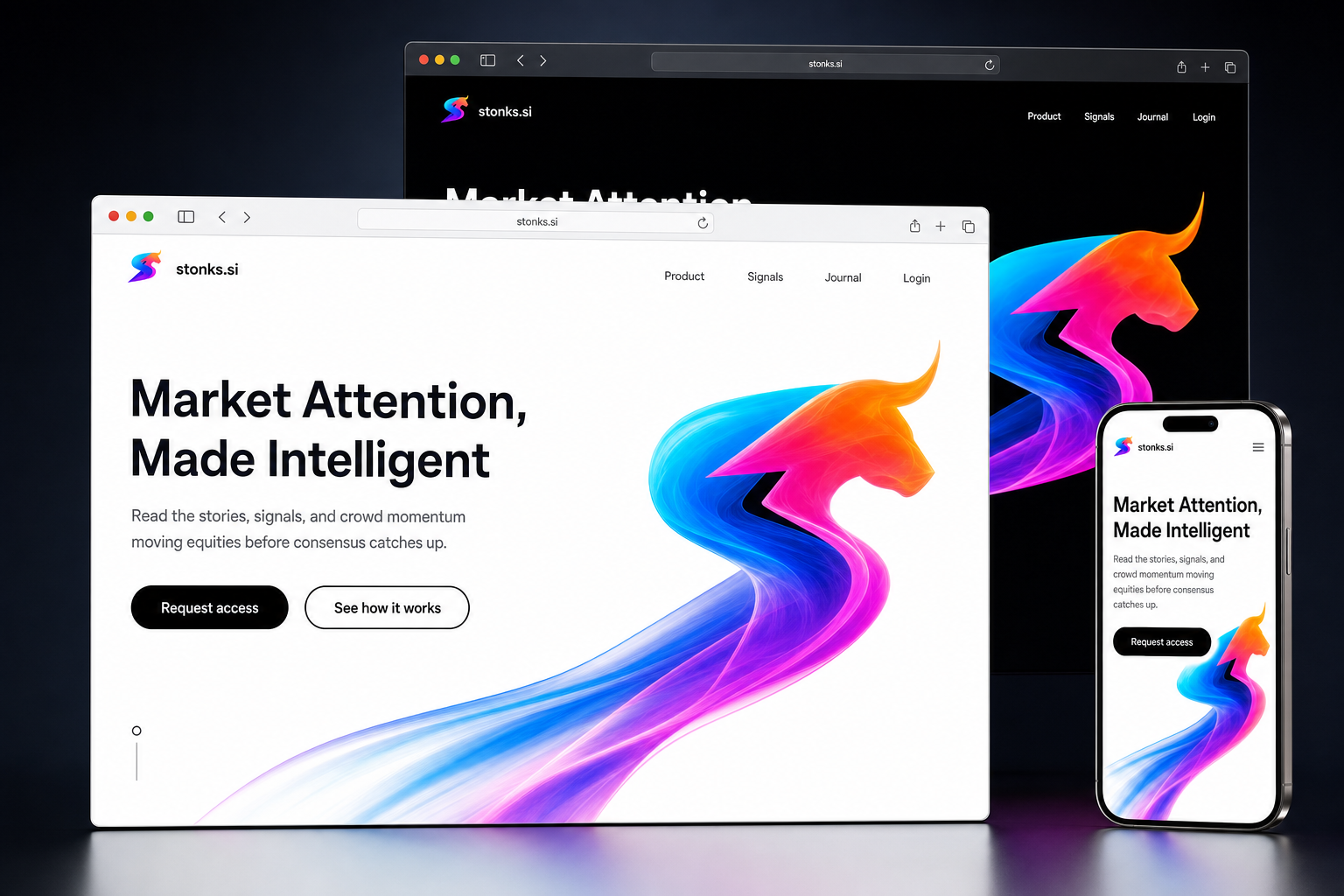 stonks.si website concept preview