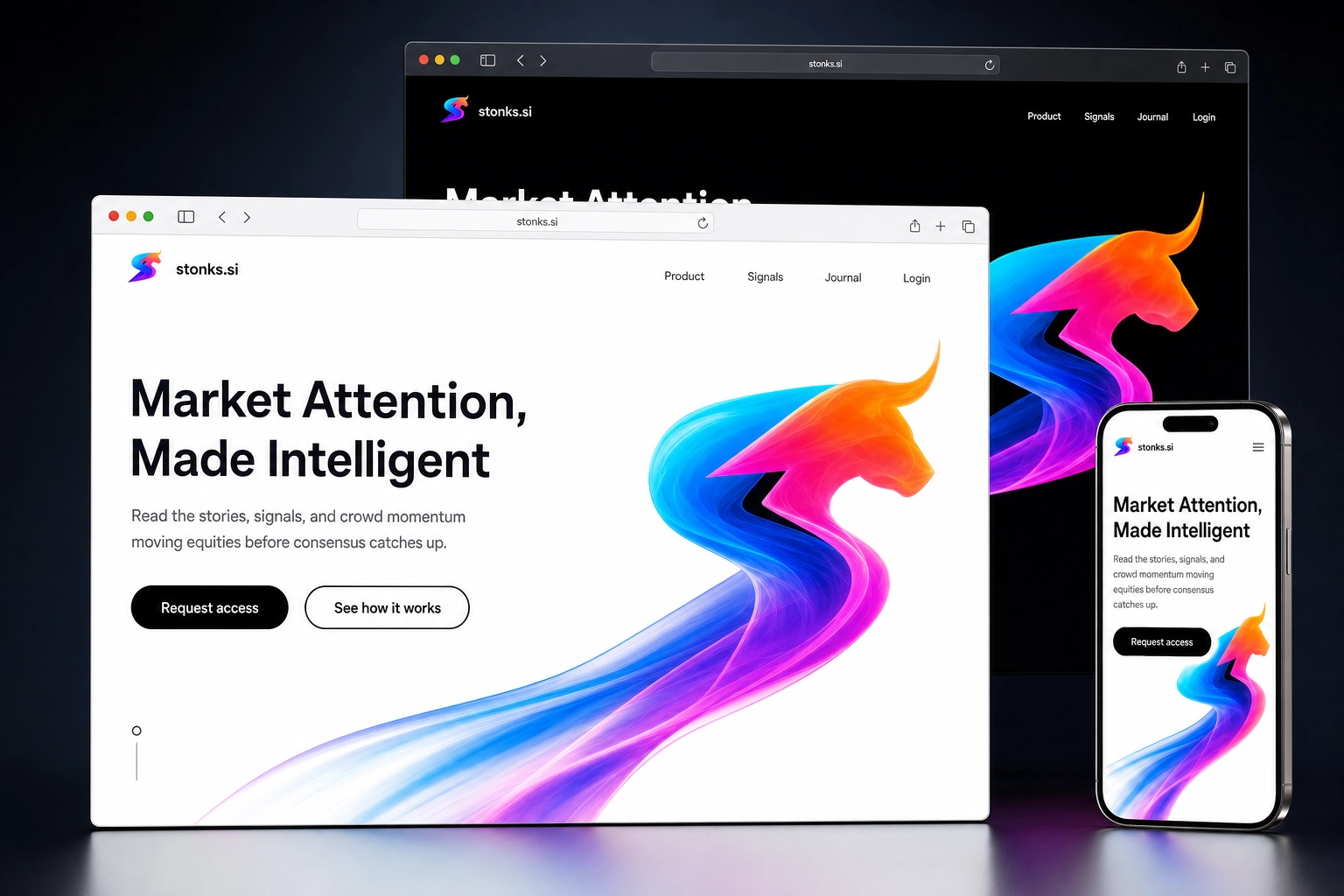 stonks.si website concept preview