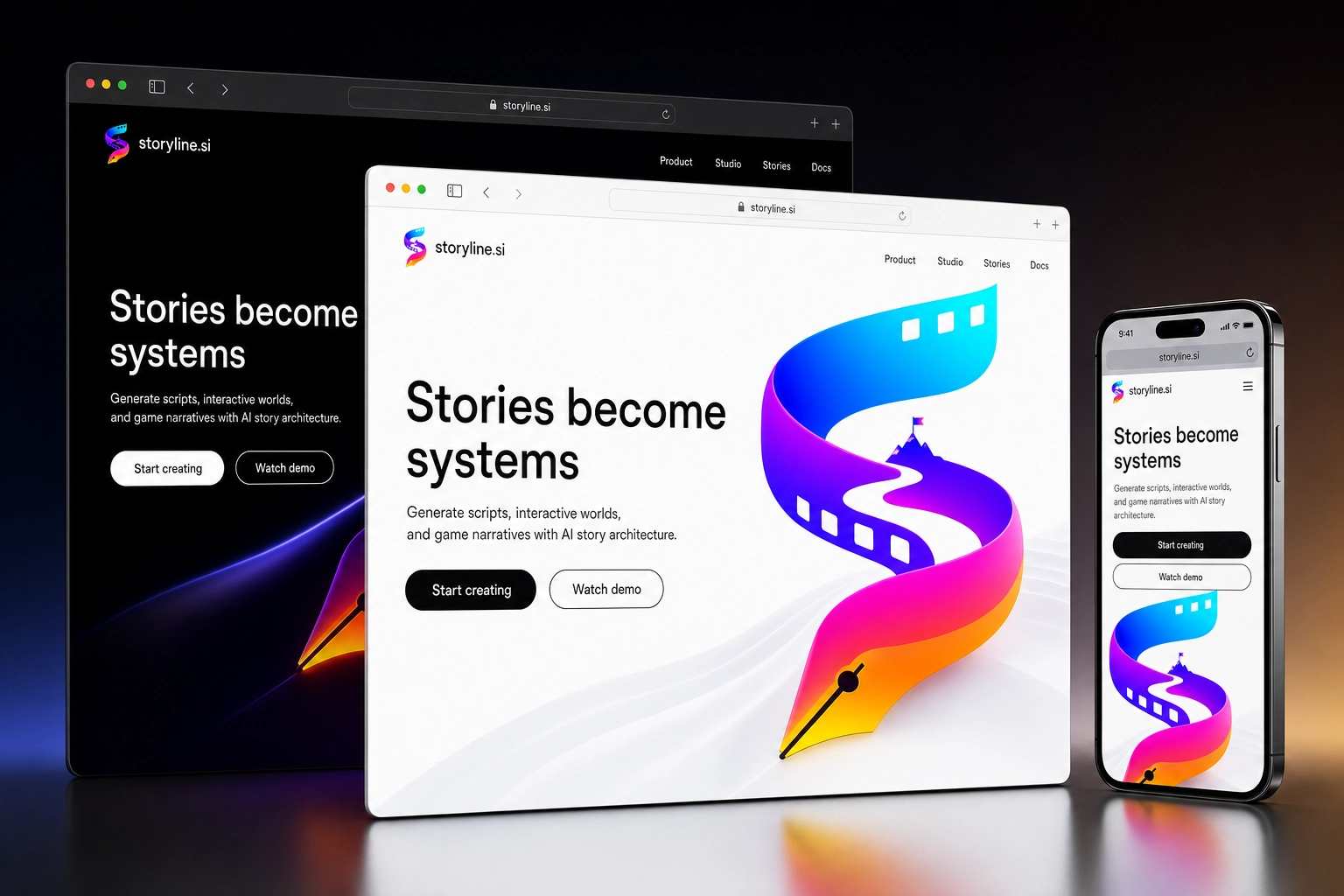 storyline.si website concept preview