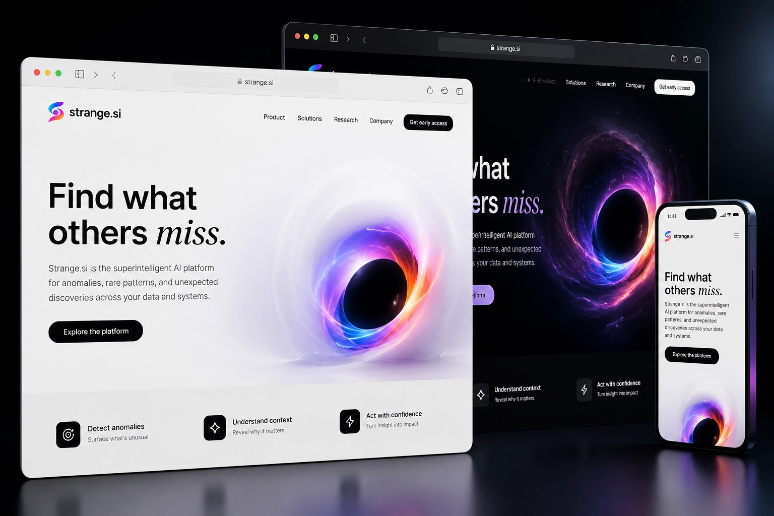 strange.si website concept preview