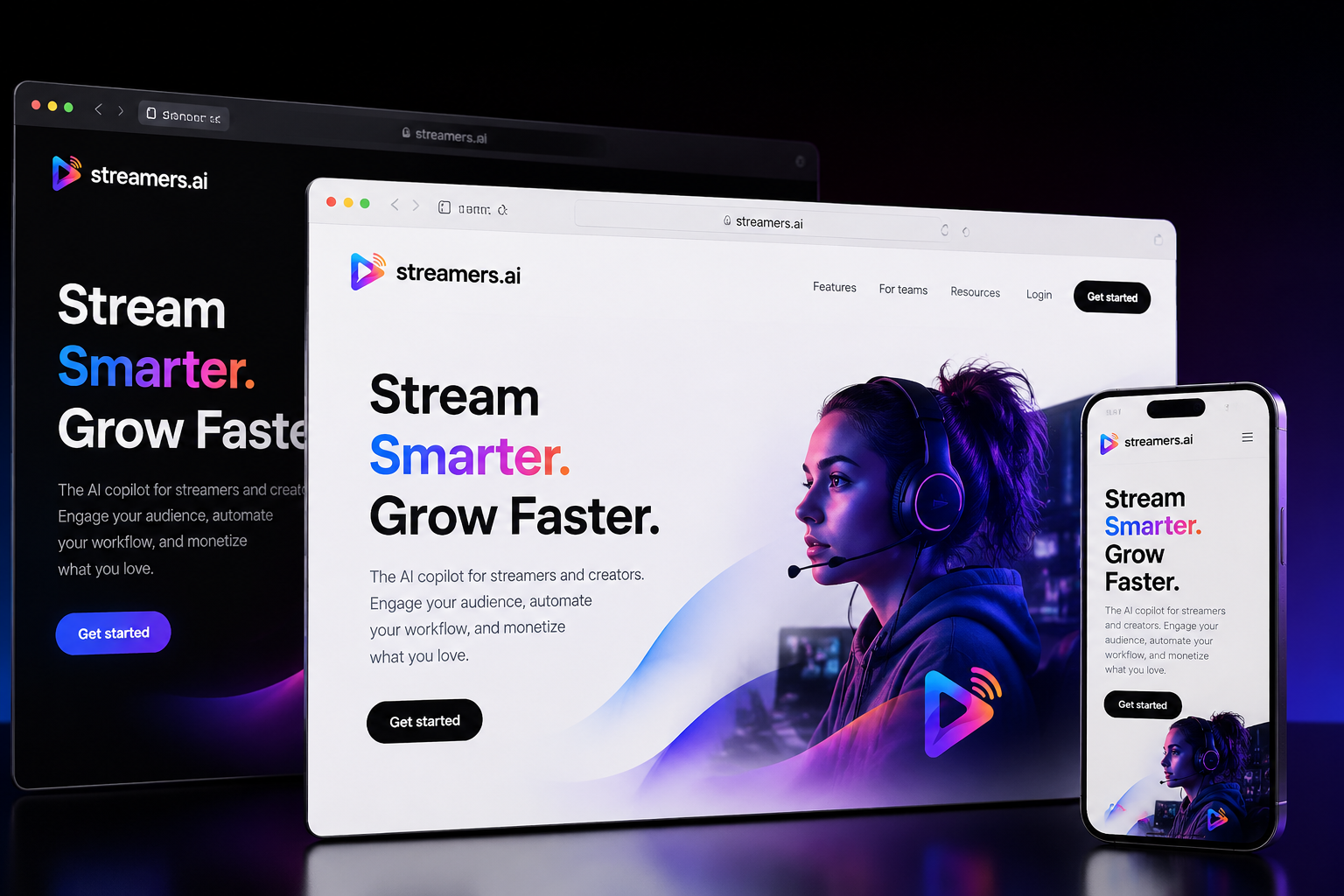 streamers.ai website concept preview