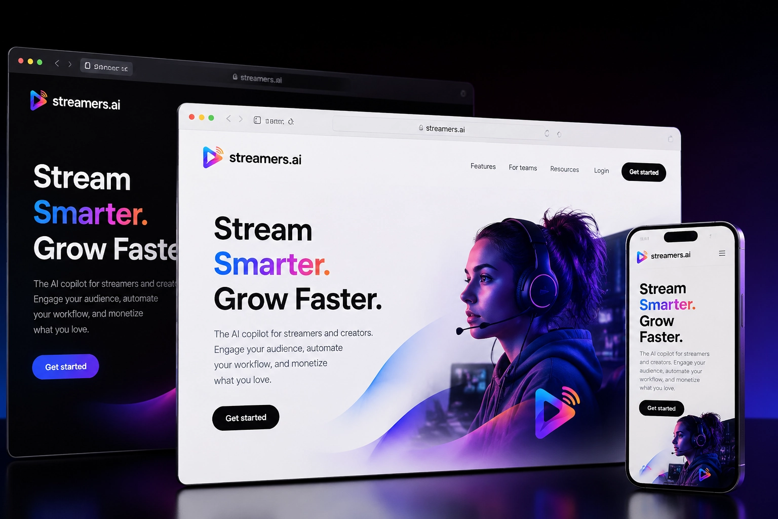 streamers.ai website concept preview