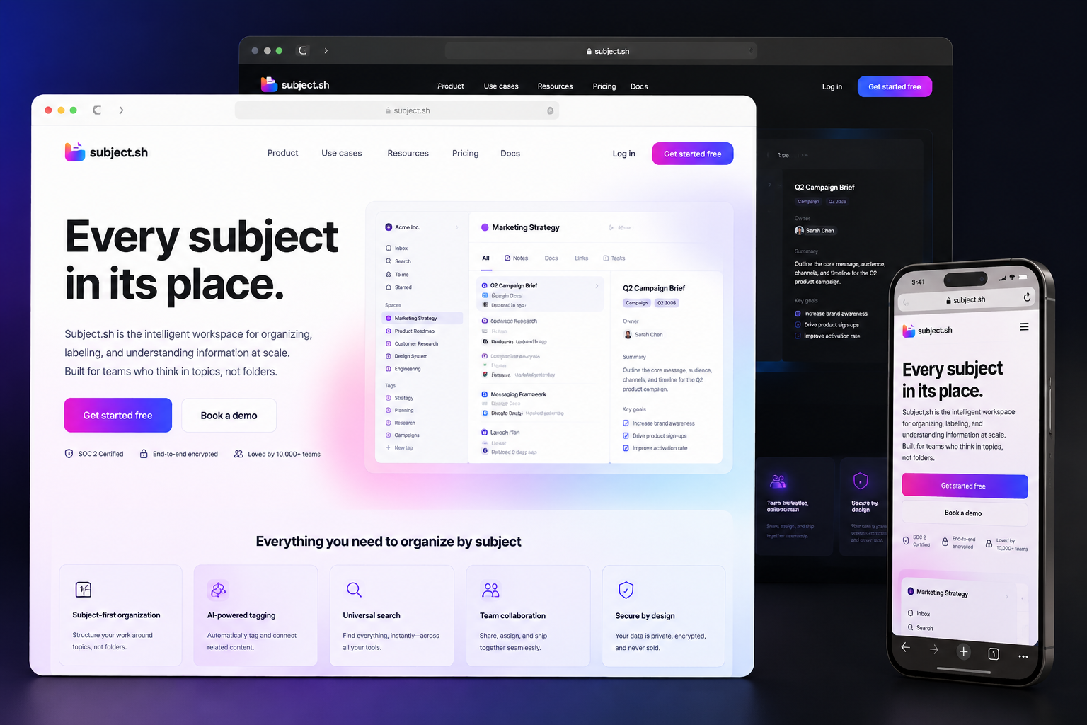 subject.sh website concept preview