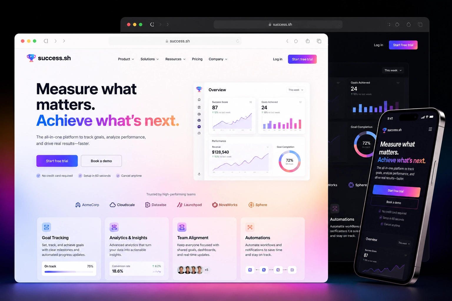 success.sh website concept preview