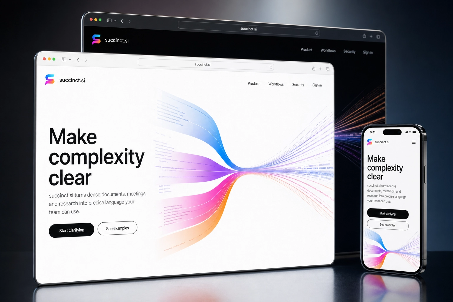 succinct.si website concept preview