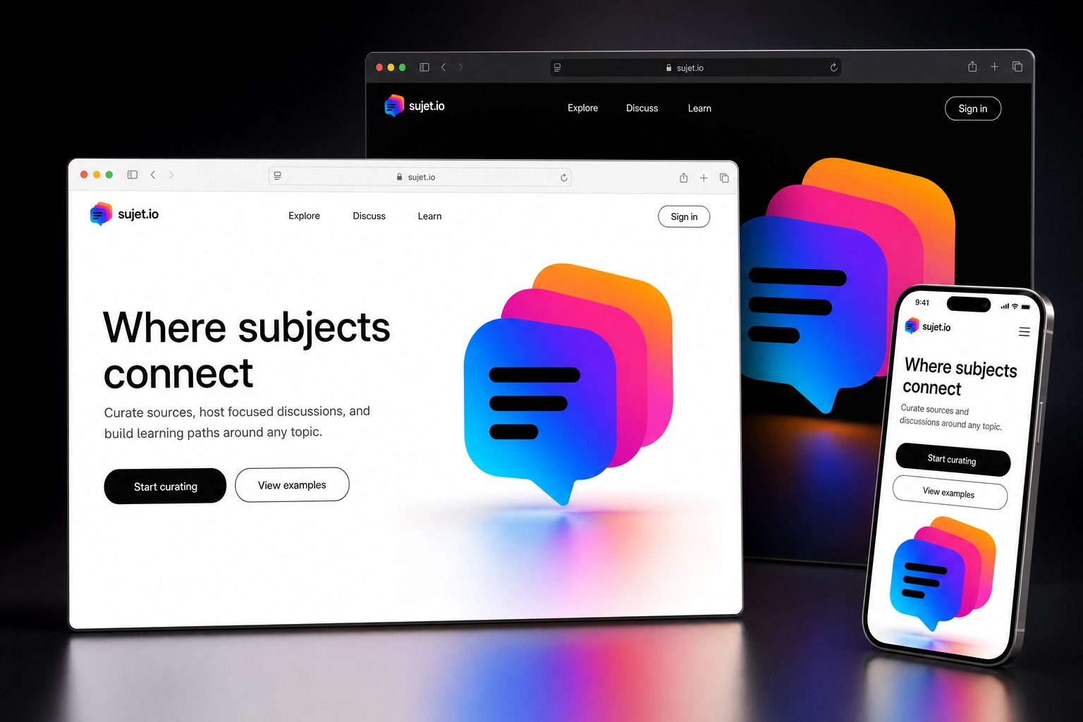 sujet.io website concept preview