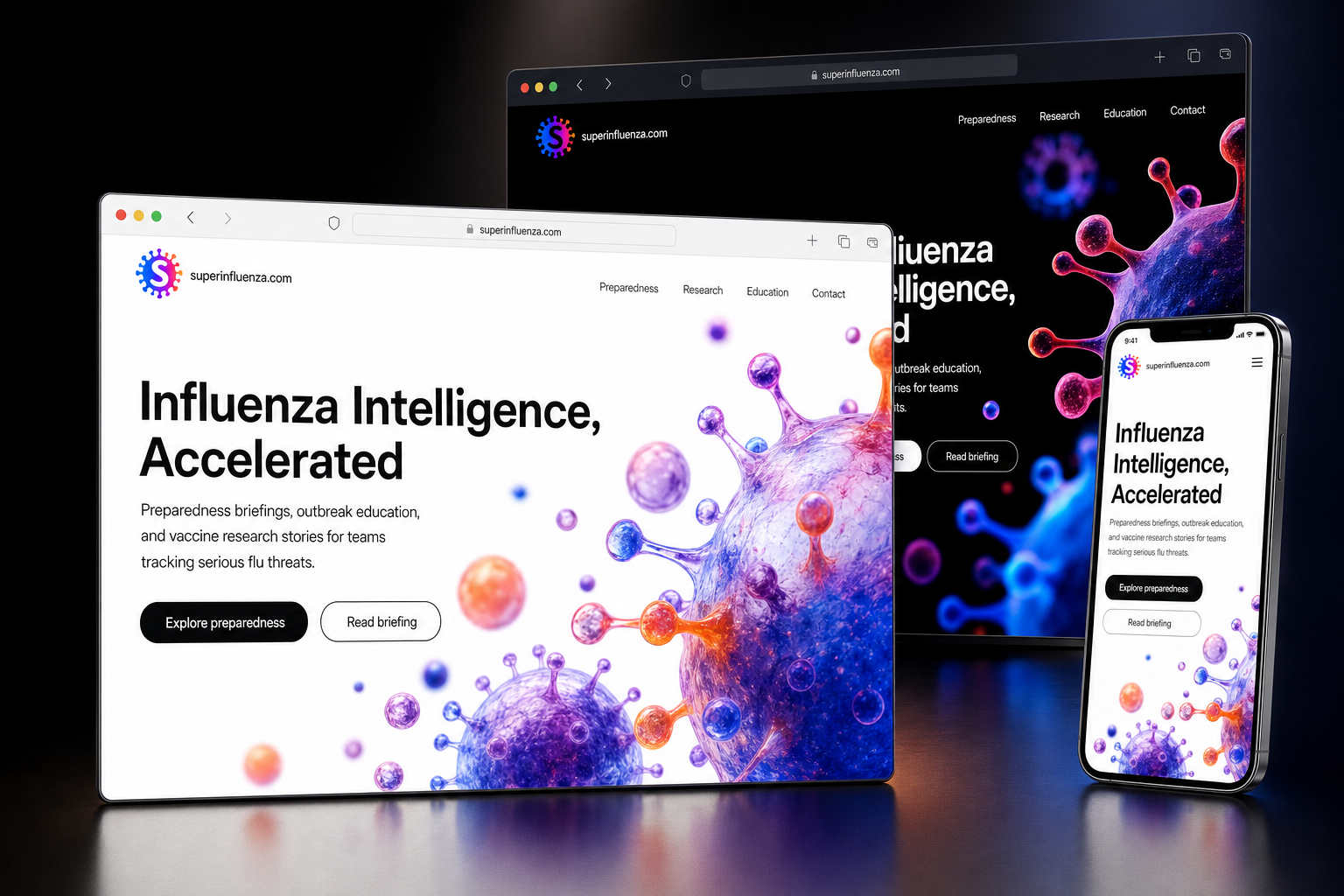 superinfluenza.com website concept preview enlarged
