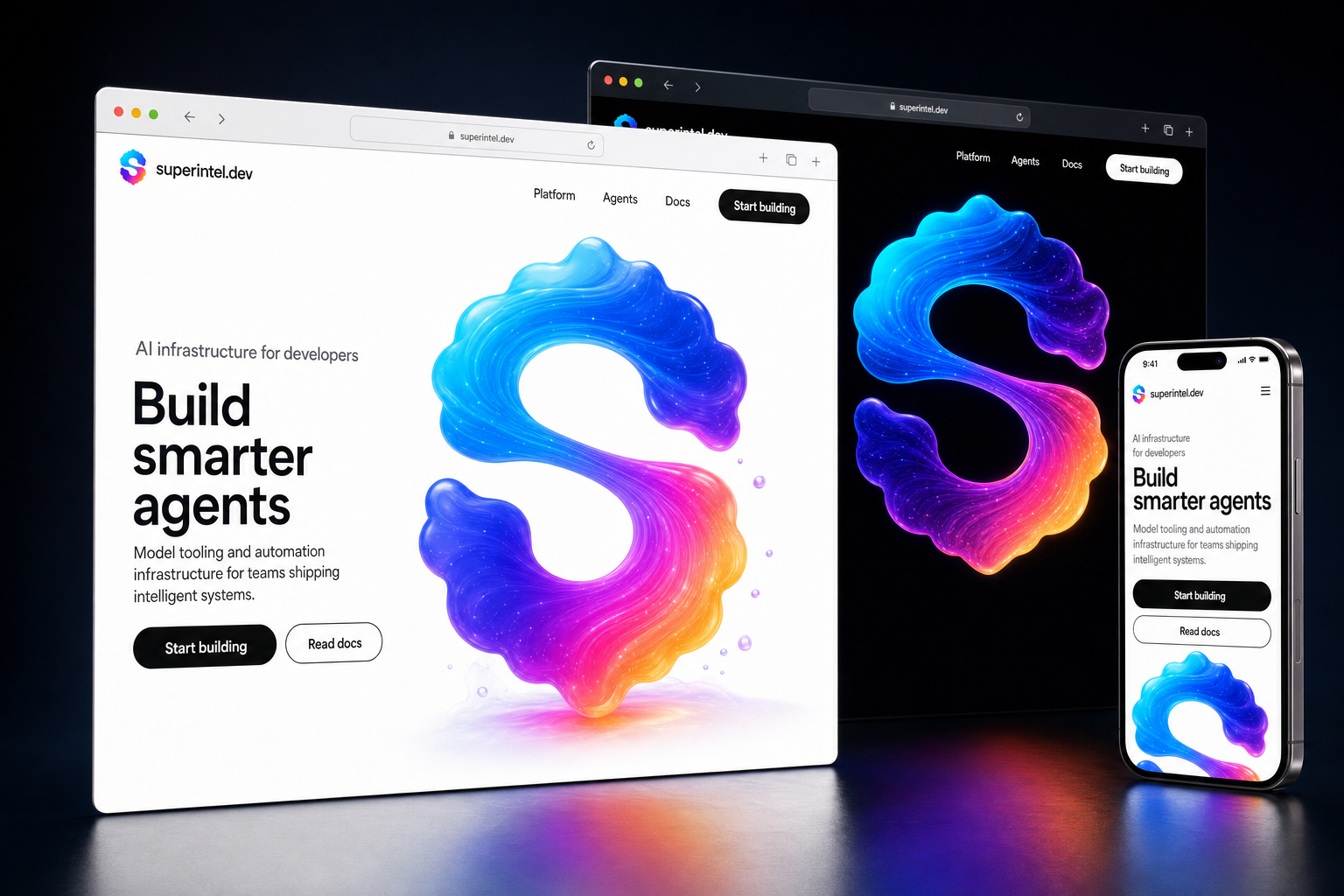 superintel.dev website concept preview