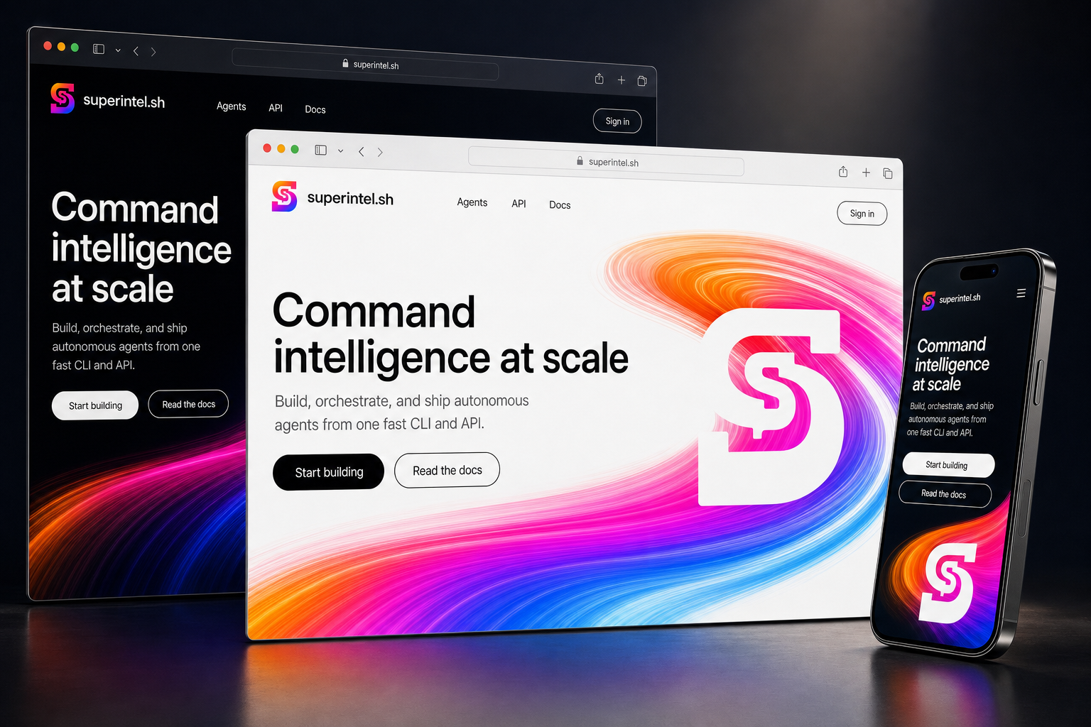 superintel.sh website concept preview enlarged