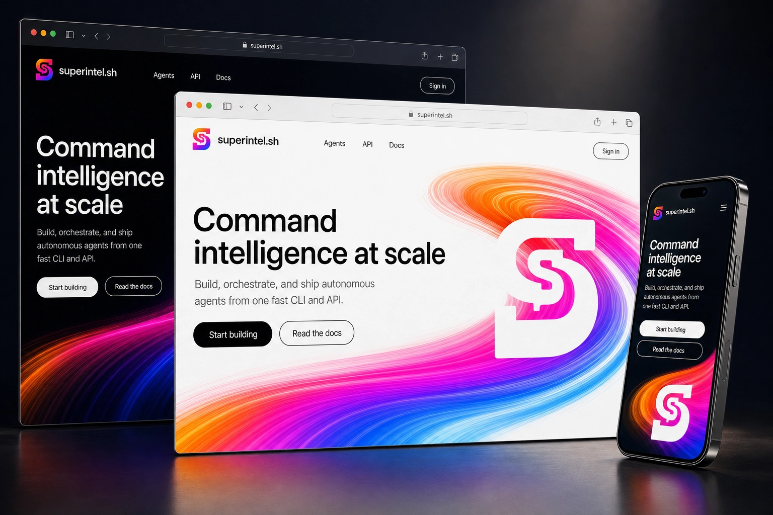 superintel.sh website concept preview