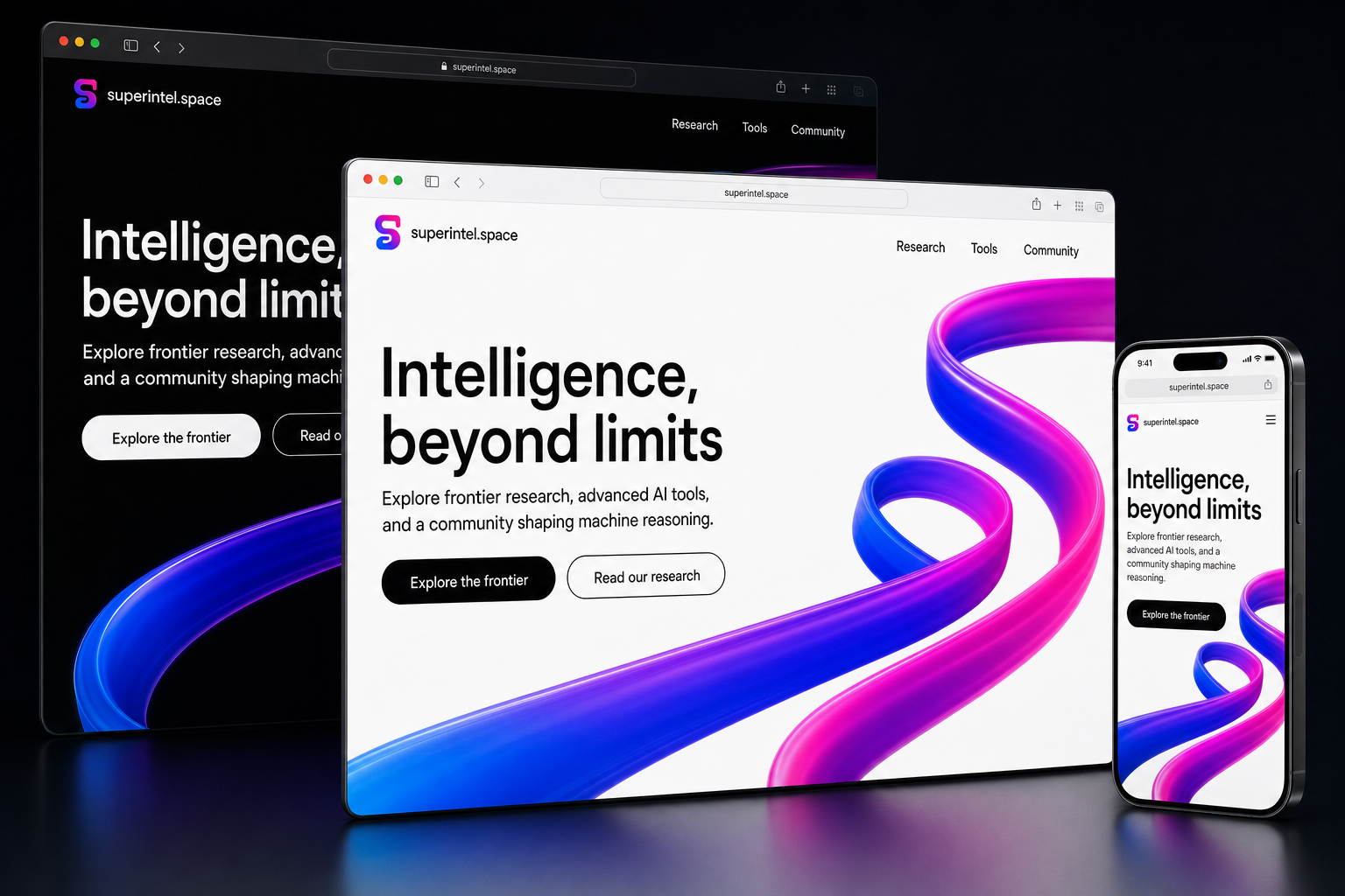 superintel.space website concept preview enlarged