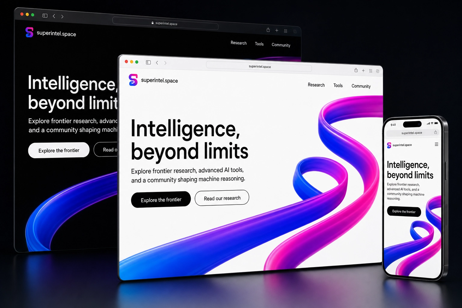 superintel.space website concept preview