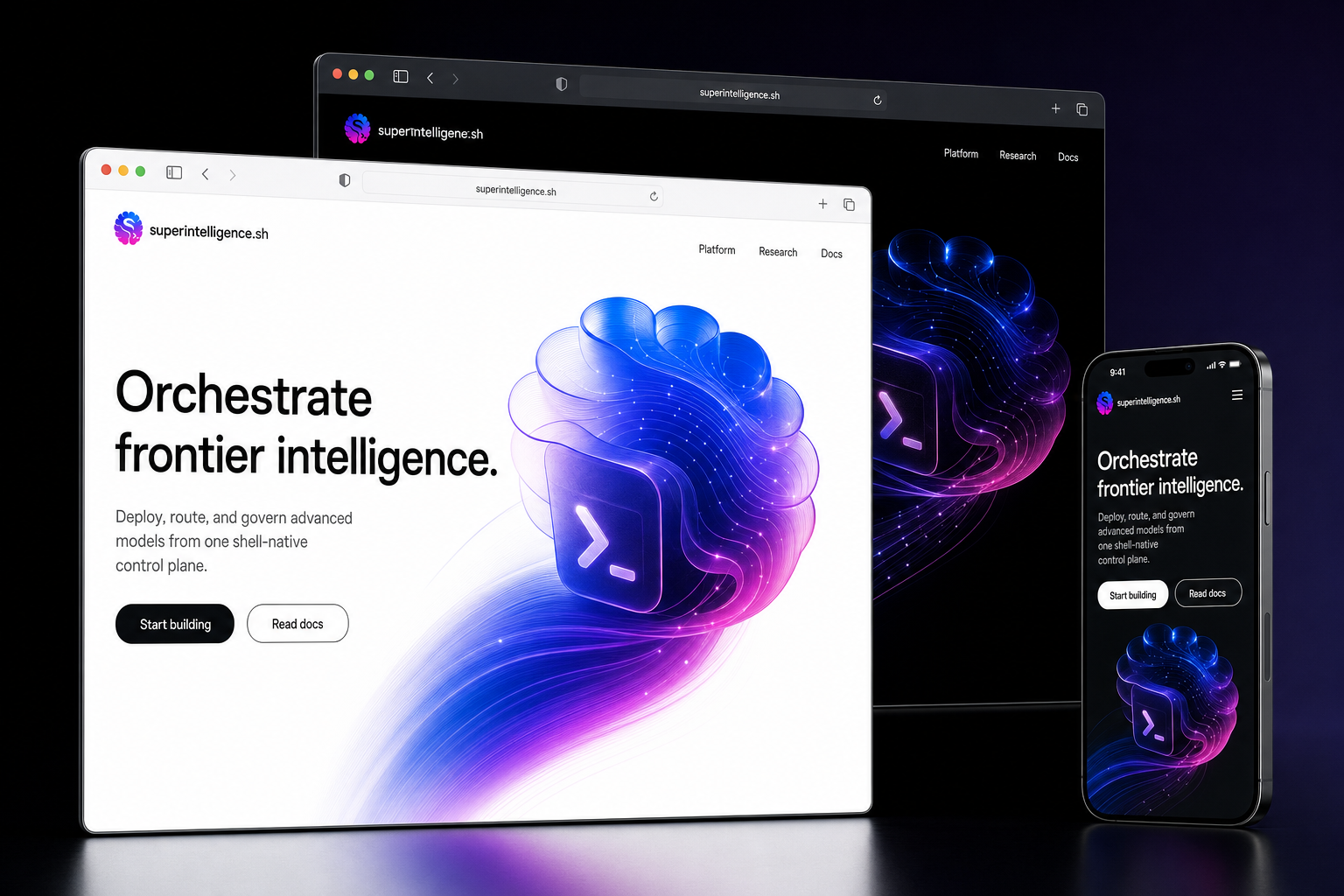 superintelligence.sh website concept preview