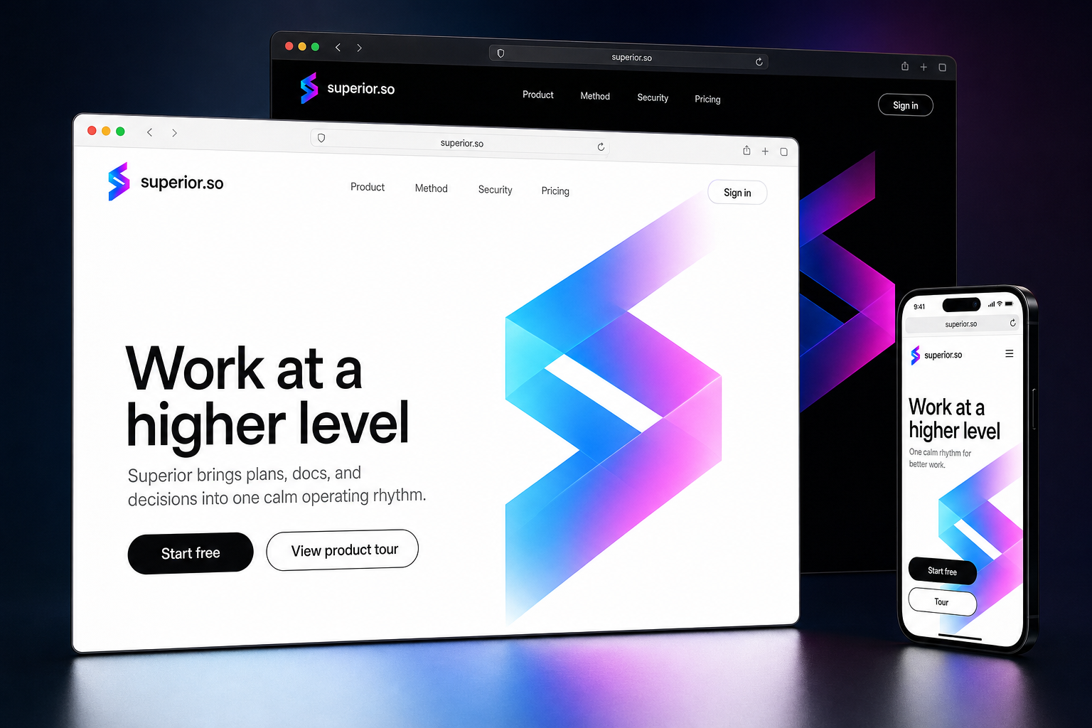 superior.so website concept preview enlarged