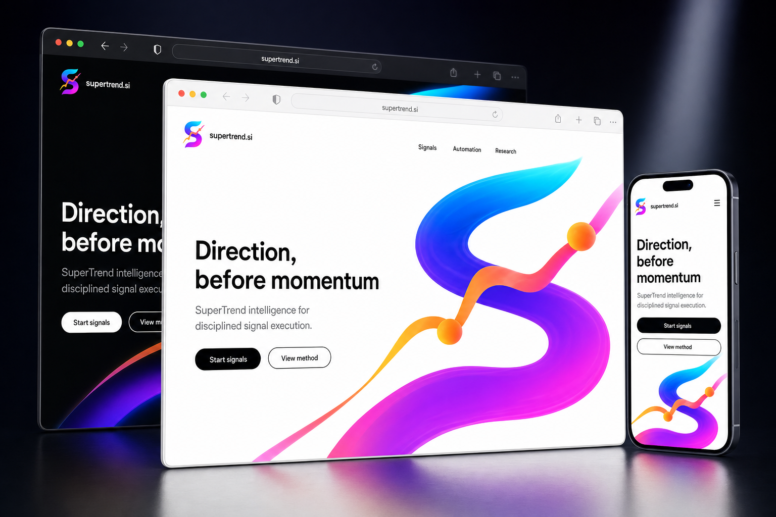 supertrend.si website concept preview
