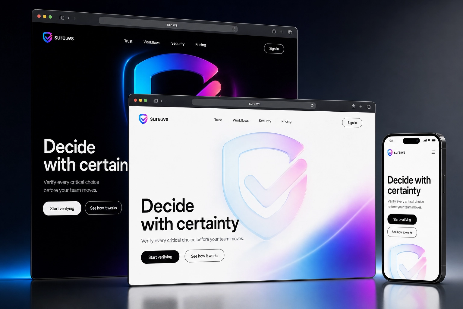 sure.ws website concept preview