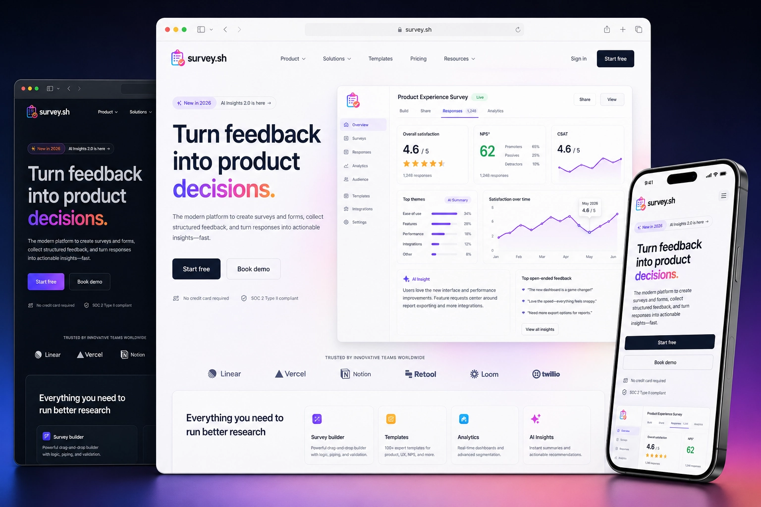 survey.sh website concept preview