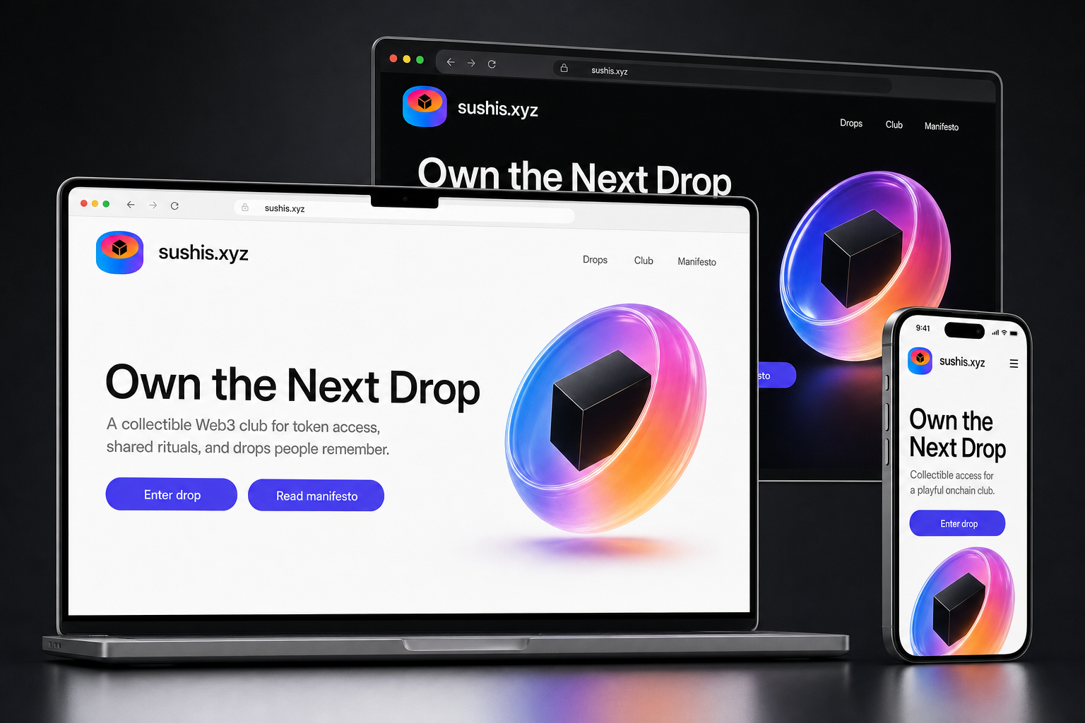 sushis.xyz website concept preview