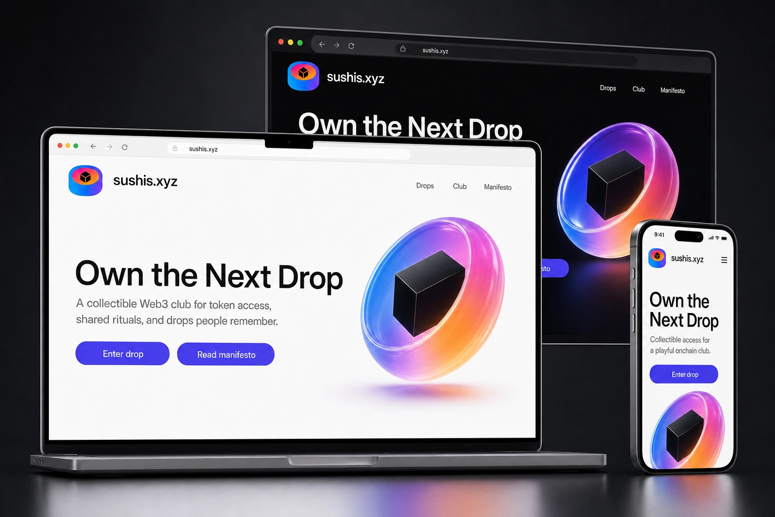 sushis.xyz website concept preview