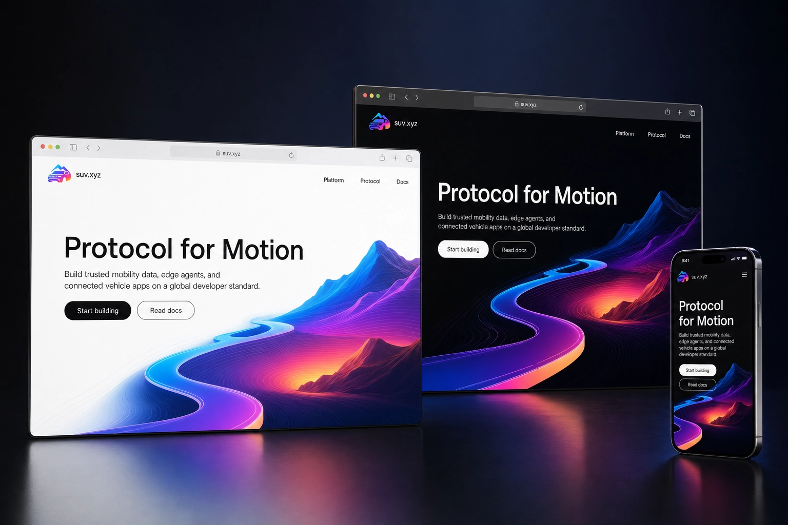 suv.xyz website concept preview