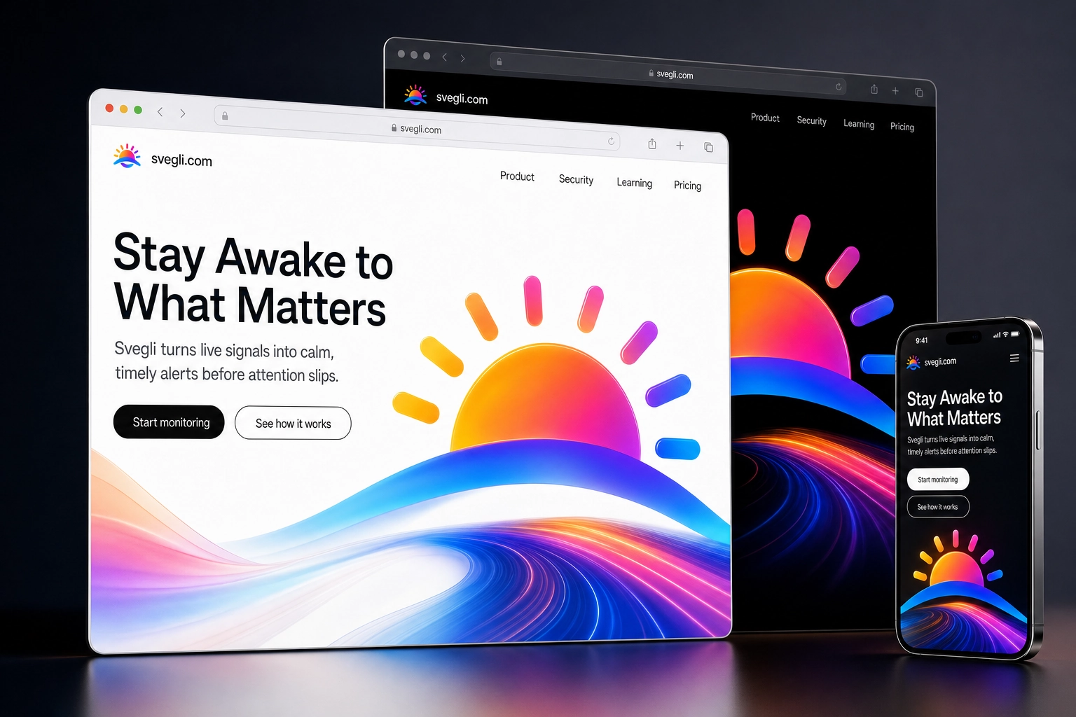 svegli.com website concept preview
