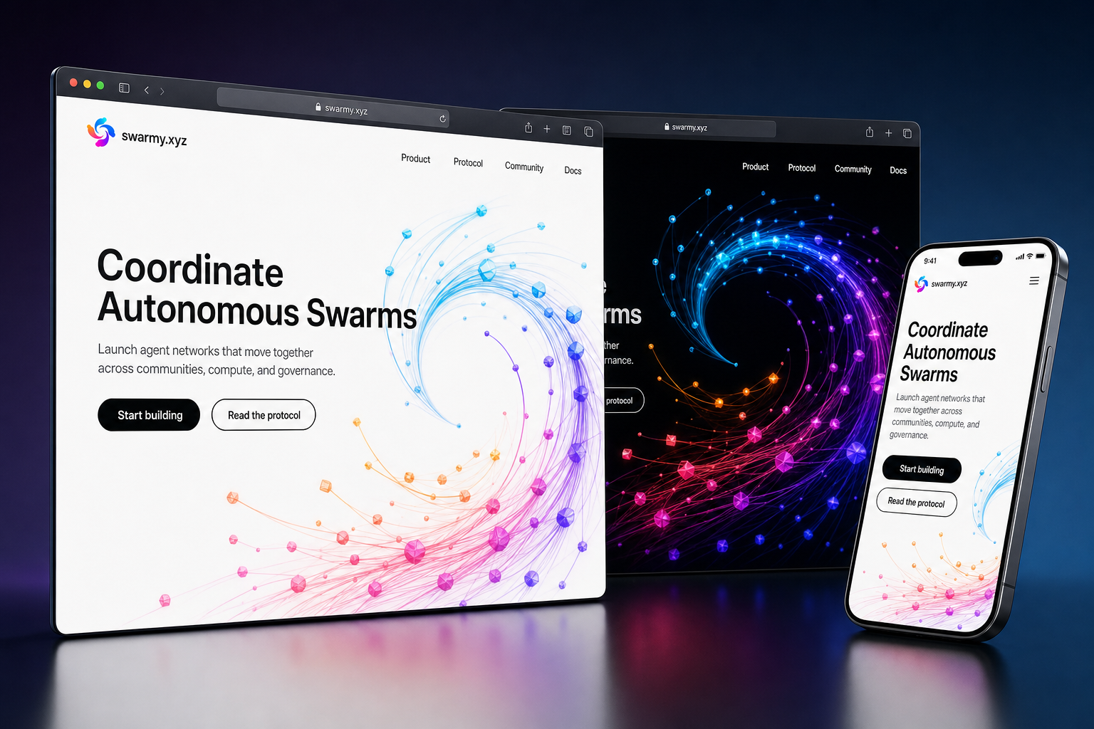 swarmy.xyz website concept preview enlarged