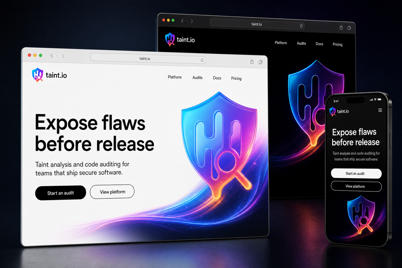 taint.io website concept preview