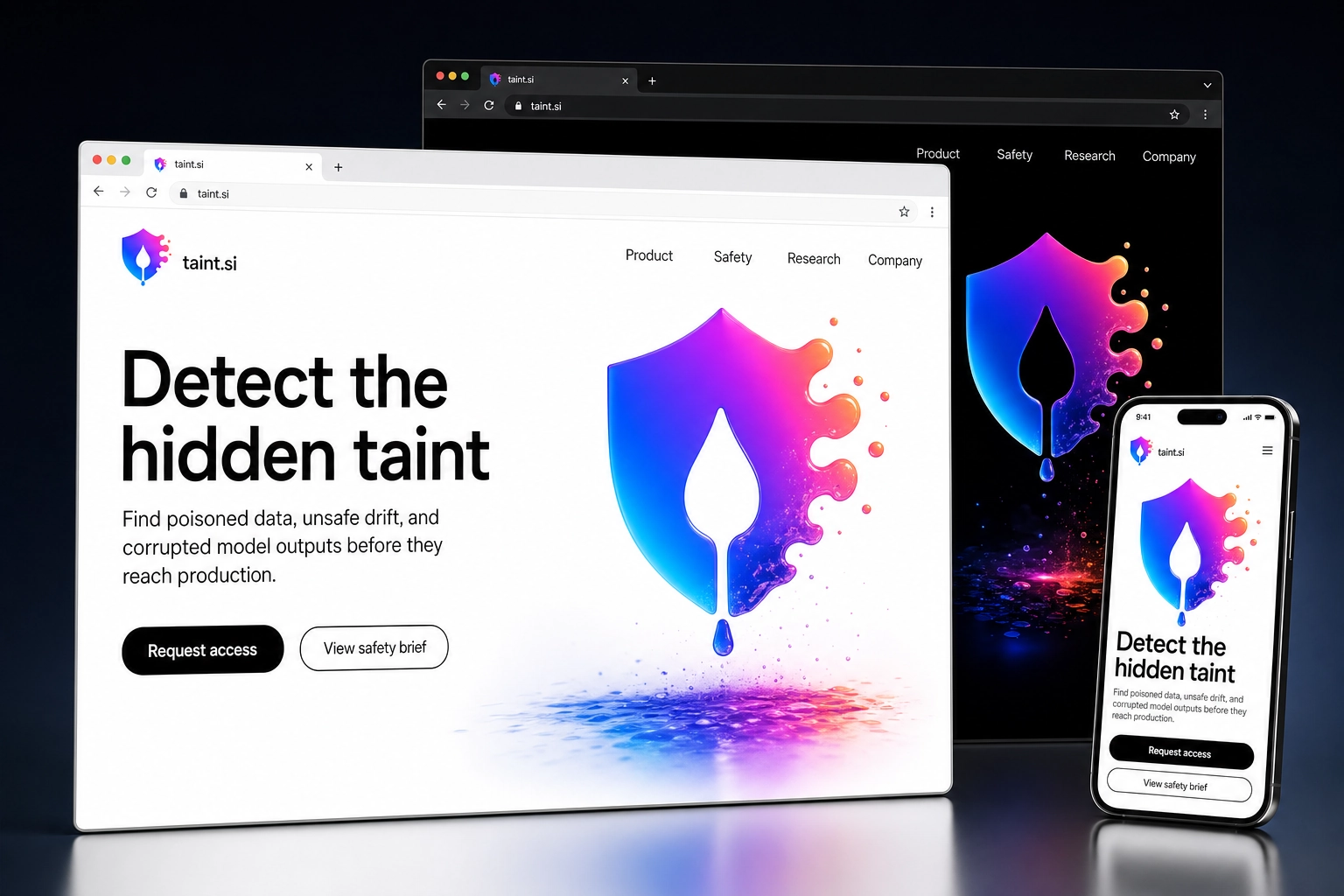 taint.si website concept preview