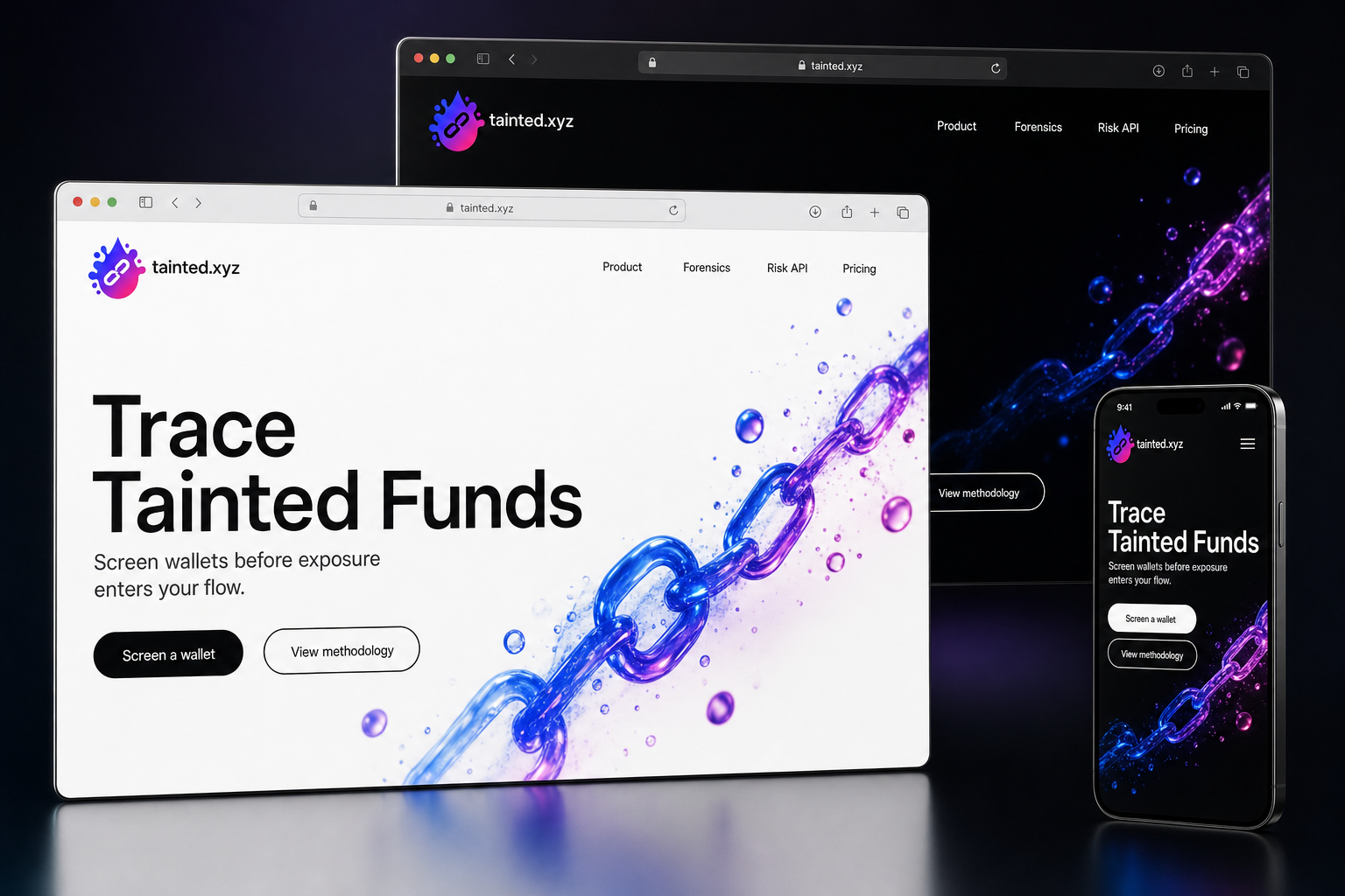 tainted.xyz website concept preview enlarged