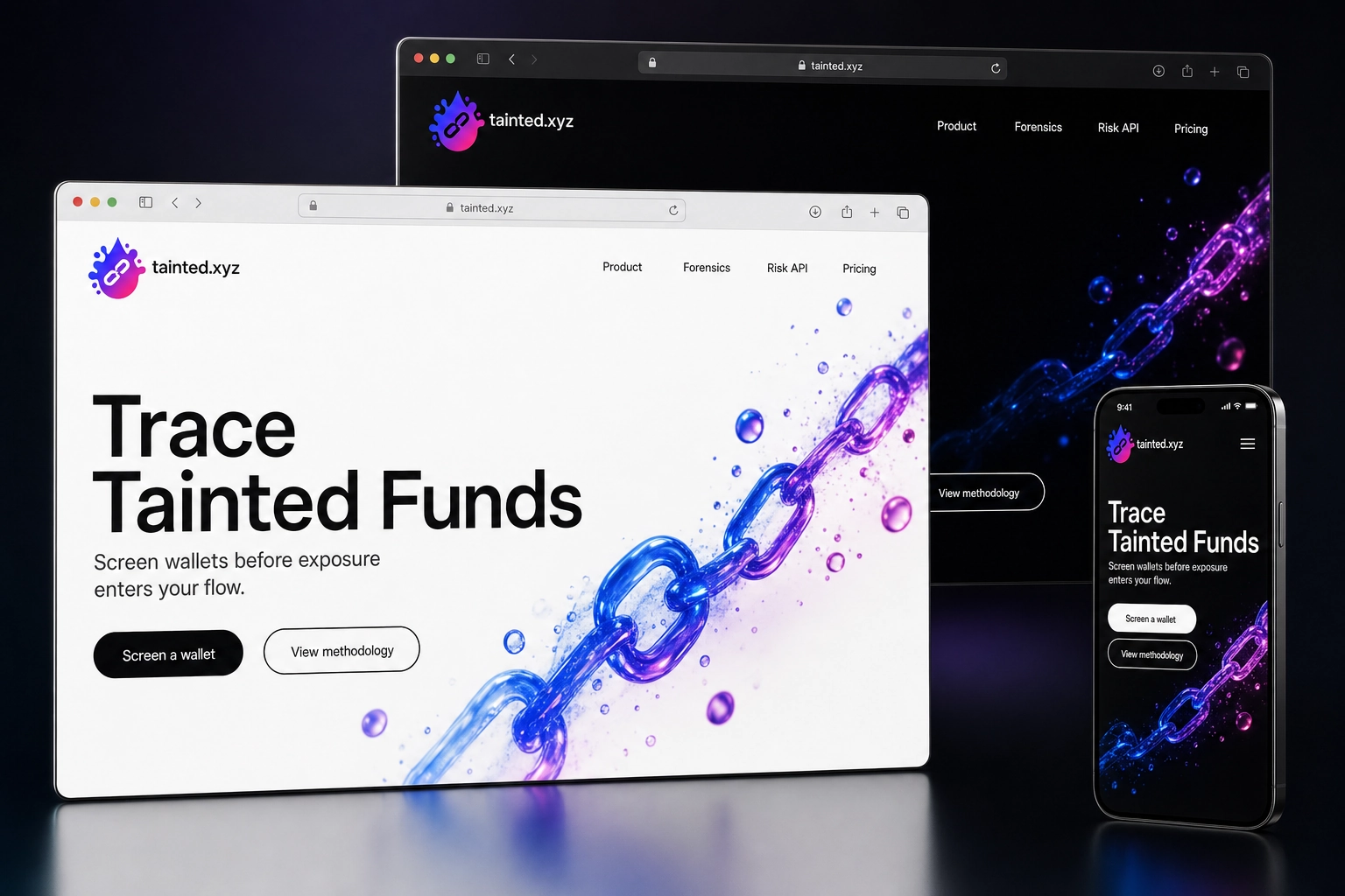 tainted.xyz website concept preview