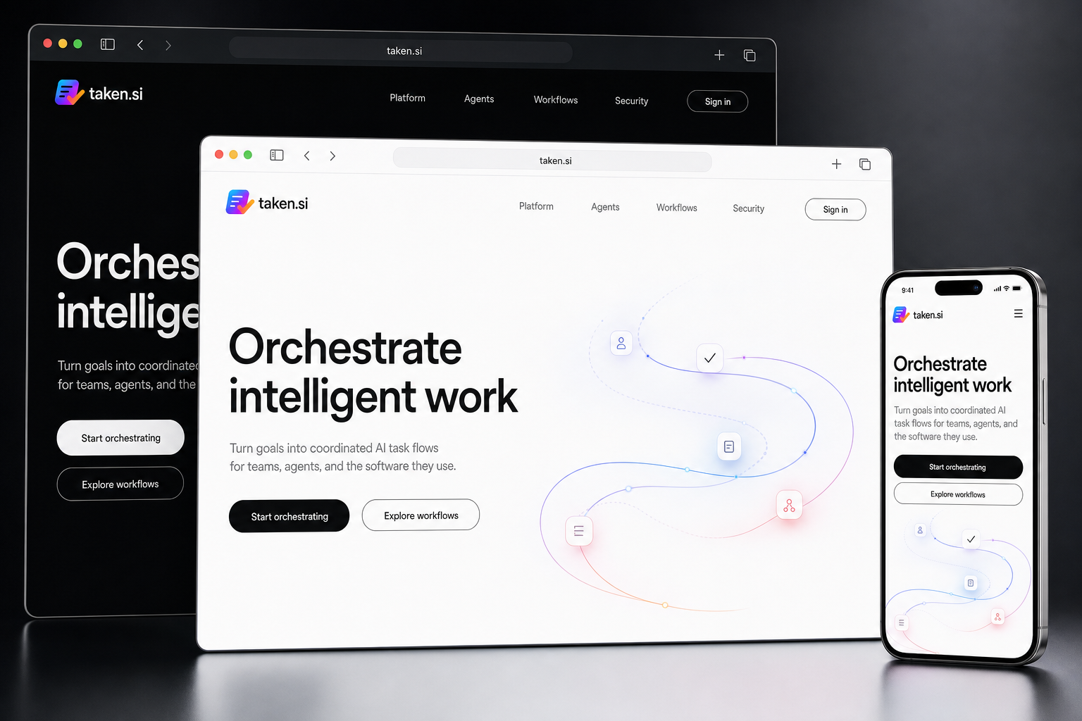 taken.si website concept preview