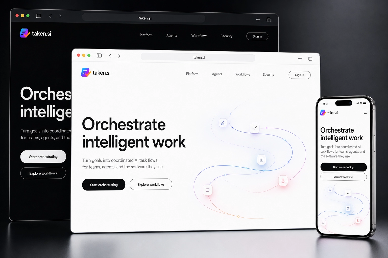 taken.si website concept preview