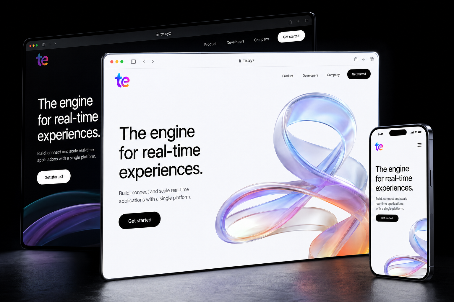 te.xyz website concept preview