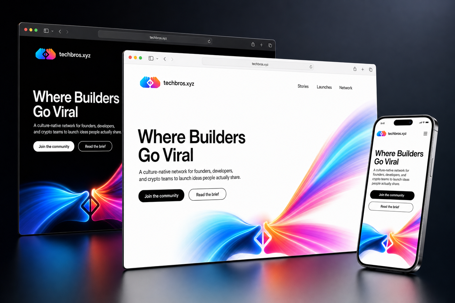 techbros.xyz website concept preview enlarged