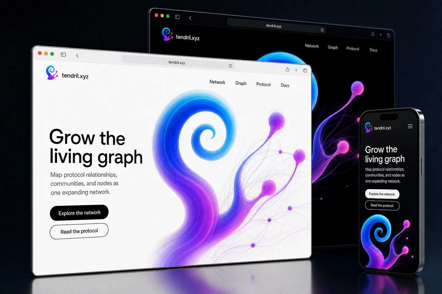 tendril.xyz website concept preview