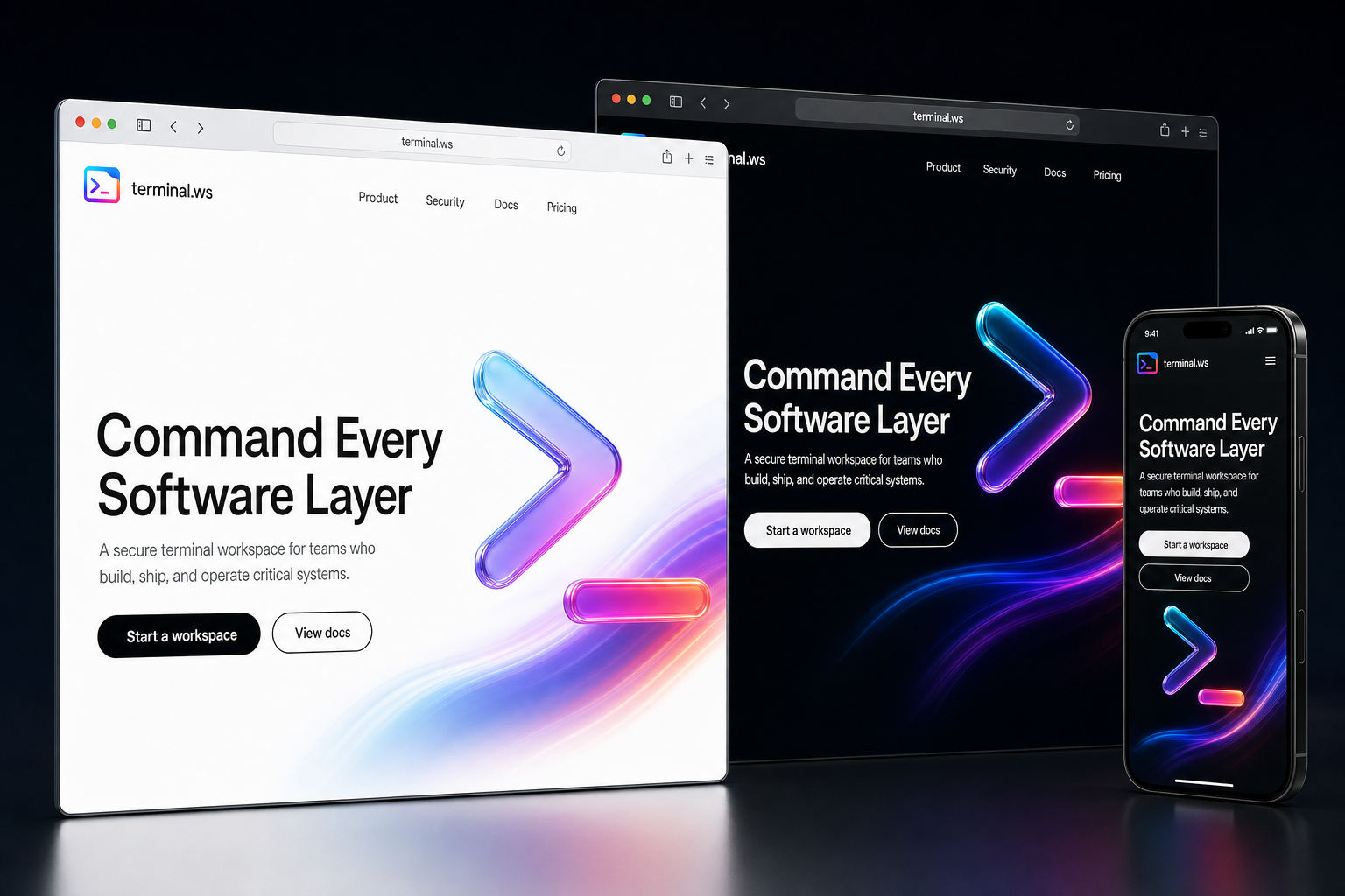 terminal.ws website concept preview
