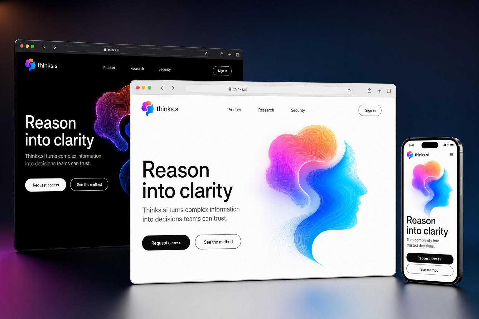 thinks.si website concept preview enlarged