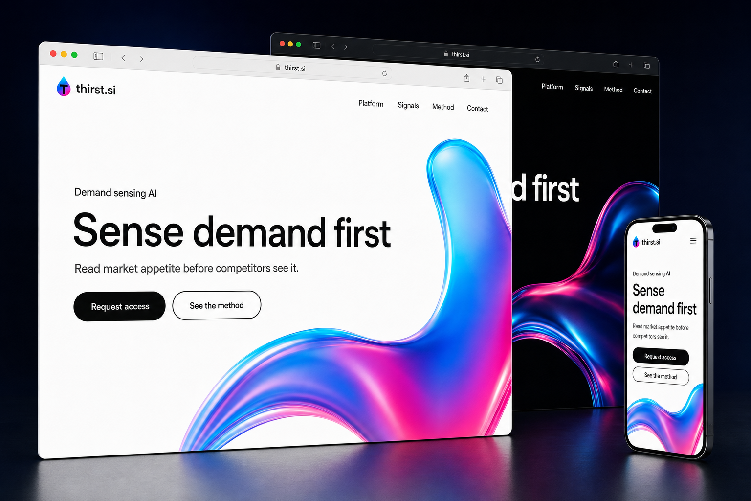 thirst.si website concept preview
