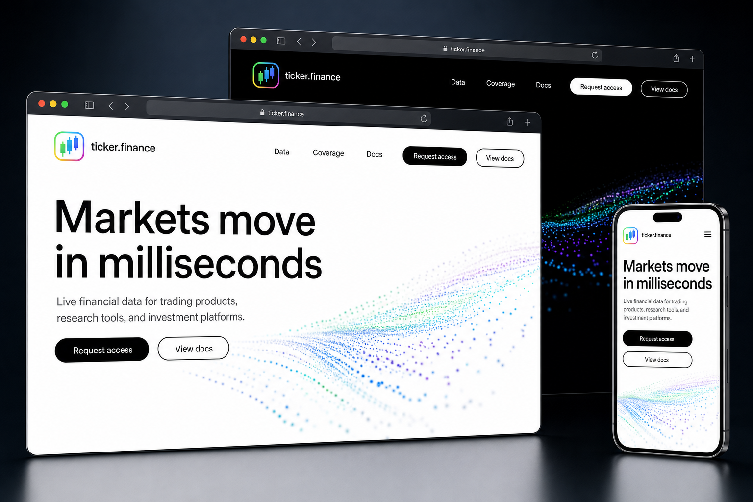 ticker.finance website concept preview