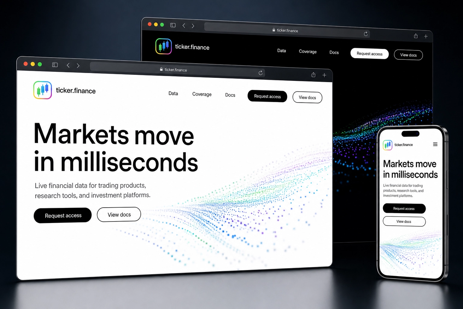 ticker.finance website concept preview